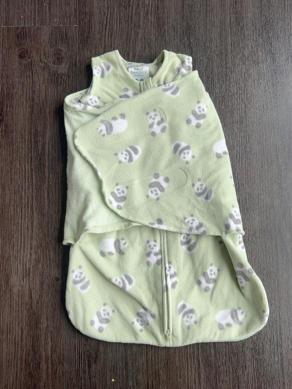 Halo Light Green Panda Fleece Sleep Sack